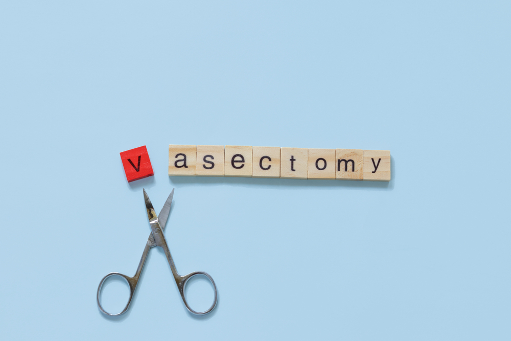 scrabble letters spelling vasectomy.